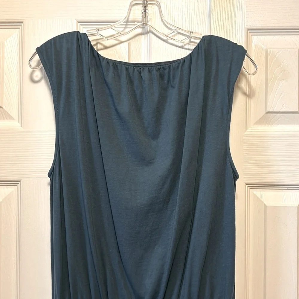 Garnet Hill Blouson Boatneck Dress Midnight Sky - Deep Teal Blue- Size Large - Picture 5 of 8